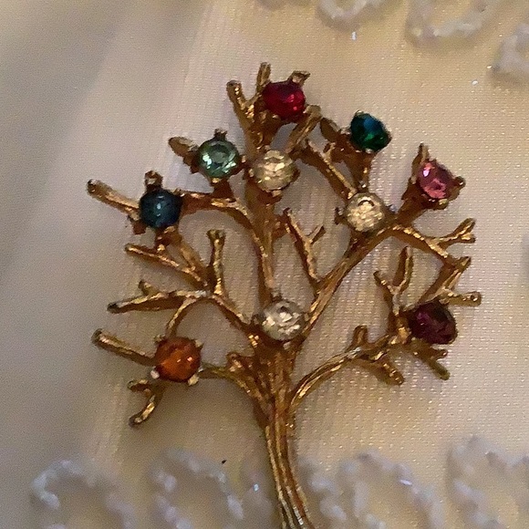 “TREE OF LIFE” PENDANT. Multicolored Rhinestones w+Enamel Detail. - Picture 3 of 4